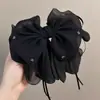 Pinza de Clip con Lazo de Malla y Gypsophila para Bebé, Pasador de Pelo de Gama Alta para Cola de Caballo Baja, Accesorios para el Cabello en la Parte Posterior de la Cabeza