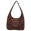 Bolsa Vintage Estampa de Leopardo Preguiçosa e Relaxada Feminina 2026 Nova Bolsa Tote de Grande Capacidade Outono e Inverno Bolsa Grande de Ombro para o Dia a Dia