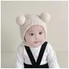 Estilo Ins Lindo Bola Bebé Cordones Otoño e Invierno Cálido Gorro Fetal Protección Orejas Bebé Niño Sombrero Felpa Moda