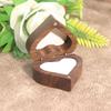 Caja para anillos de nogal negro con amor grabado, madera maciza, para propuesta, para par de anillos, caja de regalo, joyero, empaque para joyas, para mujer
