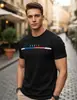 Camiseta de manga corta para hombre, de venta caliente, nueva para primavera y verano, transfronteriza, con estampado de letras 3D, moderna, holgada, casual, deportiva