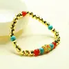 Pulsera de Perlas Láser Doradas Ai Yu Pulsera de Ágata Roja Joyería Estilo Étnico Fuente Mayorista para Transmisiones en Vivo S6032909