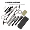 Bestseller Transfronterizo en Amazon: Tijeras Adelgazadoras Planas de Acero Inoxidable Negro y Plateado Todo en Uno para Peluquería Casera