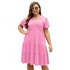 Vestido de Mujer de Tallas Grandes Transfronterizo Europeo y Americano de Amazon con Botones Delanteros, Dobladillo con Volantes y Bolsillos, Elegante y con Estilo