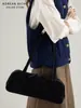 Bolso Estilo Coreano de Gama Alta en Material Ante Tipo Baguette para Mujer en Otoño e Invierno Nueva Moda Versátil Estampado de Leopardo Bolso de Mano y Hombro