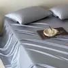 Sueño sedoso~ Lujosa sábana bajera de sábanas de algodón Lenzing Tencel austriaco de 60 hilos, sábana encimera, funda de edredón de una sola pieza de color sólido