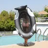 Novo Flutuador Inflável Estilo Orca Negra PVC Espesso Rede Hammock Inflável para Adultos Reclinador de Plástico