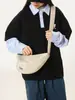 2025 Nova Bolsa Transversal Casual Estilo Japonês Moda Coreana Versátil para Todas as Ocasiões Bolsa de Ombro para o Dia a Dia Cor Sólida Simples Bolsa de Grande Capacidade