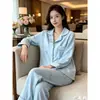 Pijama de Veludo Outono e Inverno para Mulheres Cardigã de Lapela de Desenho Animado Manga Longa Conjunto Homewear Item Quente de Live TikTok Xiaohongshu
