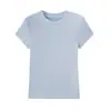Lyocell [Sensación Fresca] 26 Verano Tencel Lana Básico Versátil Top Cuello Redondo Manga Corta Blanco y Negro Camiseta para Mujer