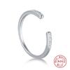 Anillo de Plata Esterlina S925 Simple Lujo Accesible para Mujer Tendencia Europea y Americana Moda Coreana Zircón Abierto Dedo Índice Joyería de Plata
