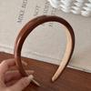 Faixa de Cabeça Elegante Simples de Couro PU Vintage para Mulheres Acessórios de Cabelo 2024 Novo Estilo Versátil Carimbo de Cabelo com Pressão