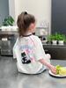 Camiseta Branca Infantil Estilo Ombro a Ombro Tops de Meia Manga para Meninas Roupas de Manga Curta para Crianças Maiores Meninas Verão 2025 Novo Estilo