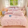 Conjunto de cama de quatro peças 100% algodão puro Classe A, adequado para mães e bebês, adequado para dormir sem roupa, inclui capa de edredom e lençol de baixo, adequado para dormitórios estudantis, conjunto de três-quatro peças