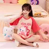 Pijamas de verano para niñas Pijamas de manga corta para niños Pijamas infantiles de dibujos animados lindos para el hogar Ropa exterior