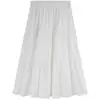 Saia evasê 2026, meia-saia plissada que cobre o quadril para mulheres, nova saia longa elegante estilo fada, saia evasê de comprimento médio de cintura alta que afina, primavera-verão