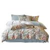 Conjunto de Roupa de Cama de Algodão Puro Escovado Fresco e Simples Quatro Peças Novo Estilo 2025 Lençol, Lençol com Elástico, Capa de Edredom Conjunto de Roupa de Cama de Três Peças