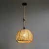 Lustre esférico retrô de corda de cânhamo loja de roupas Rede Bar de Vinhos café restaurante personalidade criativa Pousada iluminação redonda