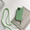Funda de silicona líquida compatible con Apple 13/11, funda con cordón para teléfono móvil 14/XSmax, funda blanda de 15, funda protectora anticaídas de borde recto 7