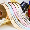 Cinta de Raso Personalizada de 2.5cm con Estampado en Caliente Love Embalaje para Boda Embalaje para Regalo Navidad Día de Año Nuevo