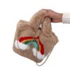 Bolsa Arcoíris Peluda Casual Nueva Otoño e Invierno 2022 Moda Femenina Bolsa Peluda Portátil Bolso Tote de Gran Capacidad