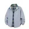 Chamarra Reversible a Bloques de Color para Comercio Exterior Transfronterizo para Hombres y Mujeres, Holgada de Otoño, Top Deportivo con Cuello Alto, Casual Americano