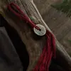 Latão Antigo Espírito da Montanha Amuleto da Sorte Chaveiro de Carro Pingente Amuleto da Paz Decoração de Carteira Bolsa de Couro Presente para Homens e Mulheres