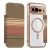 Adecuado para Funda de Teléfono Móvil Google Pixel11Proxl, Funda Tipo Libro Color Shield de Cuero, Soporte Magnético para Tarjetas, Patrón de 10 Rejillas, Anticaídas, Transfronterizo