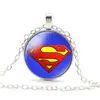 Série Nova Transfronteiriça Capitão América Superman Batman Insígnia Gema do Tempo Pingente Colar de Prata