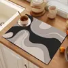 Alfombrilla de Goma para Cocina Alfombrilla para Encimera de Cafetera Estilo Moderno Simple Alfombrilla de Escritorio Alfombrilla Absorbente Alfombrilla Drenante Antideslizante Venta al por Mayor