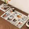 Tapete de Café Estilo Americano Mais Vendido na Fronteira, Tapete Absorvente Antiderrapante de Terra de Diatomáceas para Cozinha Doméstica e Balcão de Bar, Dropshipping Disponível