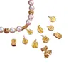 Accesorios de colgantes chapados en oro para pulseras y collares hechos a mano DIY, cuentas espaciadoras, materiales para cuerdas de mano, pulseras de cuentas, colgantes de amuleto de la fortuna en oro mate