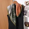 Bufanda Cuadrada de Espiga Simple y Elegante de 65 cm para Mujer, Bufanda de Seda de Lujo Ligero de Gama Alta, Bufanda Multifuncional para Viajes, Chal y Bufanda