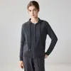 Nuevo suéter de punto con capucha y cremallera, manga raglán, estilo casual holgado, 100% cachemira pura, para mujer, otoño e invierno