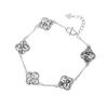 Pulseira de Trevo de Quatro Folhas Triturado Dupla Face em Prata Pura 999 para Mulheres, Joia de Cinco Folhas Brilhante em Prata Pura de Nicho Estilo Ins