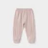 Calça Infantil Outono Primavera e Outono Calça Base de Algodão Puro para Meninos e Meninas de Um Ano Calça Longa com Abertura no Gancho Calça de Dormir para Crianças Pequenas Calça de Bebê