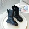 Botas de Princesa de Moda Versátiles 2026 Otoño/Invierno Nuevas Botas de Media Caña para Niños Botas Largas Botas Martin con Lazo