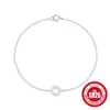 Pulseira de círculo simples em prata de lei S925 estilo coreano com incrustação de diamante joia feminina Red Book popular vendendo joia de mão geométrica pequena e fresca