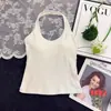 Top sin Mangas Azul Klein con Cuello Halter para Mujer con Almohadillas de Sujetador Integradas, Versátil para Usar en Capas o Solo, Top de Corte Ajustado