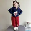 Conjunto de sudadera para niña atuendo de otoño 2026 nuevo atuendo súper elegante de principios de otoño ropa casual de otoño para bebé niña