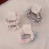 Un par de scrunchies florales de dibujos animados, simples cintas para el pelo de tela básica que no dañan el cabello, adecuados para coletas, gomas elásticas para el pelo para mujeres