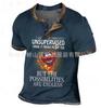 Camiseta de manga corta estampada de comercio exterior para hombre, camiseta de verano de manga corta con cuello redondo y botones de hip hop, top de moda para hombre, 2023