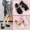 Zapatos de Cuero para Niñas Zapatos de Princesa 2025 Nuevo Otoño Suela Blanda Moño Negro Niñas Pequeñas Bebé Niños Zapatos de Actuación
