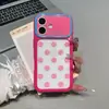 Funda de Teléfono de Lunares de Color Contrastante Estilo Nuevo Adecuada para Teléfono Apple 17Pm para Chicas con Alto Atractivo Estético, Ventana Transparente Grande para Modelos 16/15