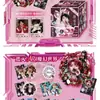 Ar Caçador de Demônios: Conjunto de Caixa Surpresa de Mercadorias Kimetsu No Yaiba com Emblemas Coloridos em Relevo e Conjunto de Cartões Flash