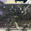 Pared de fondo de mueble de TV de piedra de lujo natural aguamarina, peldaño de escalera de mármol personalizado