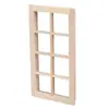1:12 Casa de Muñecas Casa de Muñecas Mini Lisa DIY Puertas y Ventanas Pequeñas Ventana de 8 Rejillas Lisa Se Puede Colorear