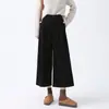 Conjunto de Veludo Cotelê Estilo Old Money Saia Calça para Mulheres, Novas Calças Retas de Cintura Alta de Outono, Calças de Perna Larga Plissadas