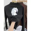 Camiseta de Manga Larga para Niñas Otoño/Invierno 2026 Nuevo Estilo Top Térmico de Polar Alemán para Niños Medianos y Mayores Estilo Coreano Elegante Top con Volantes Ropa Interior