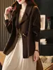 Casaco de Lã Dupla Face Feminino Curto Solto plus size Casaco Duffle Botão Cor Sólida Simples Estilo Preguiçoso Cardigan